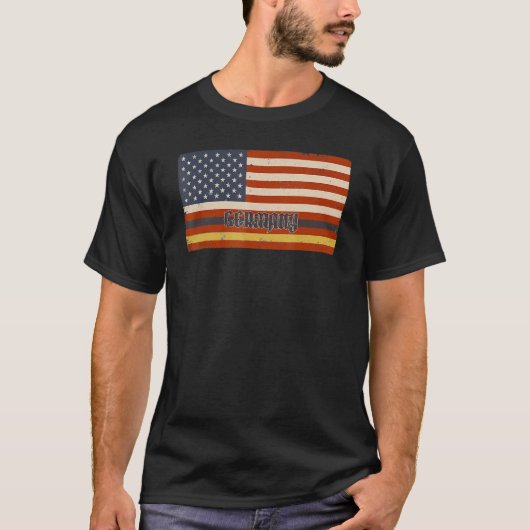 Duitse Amerikaanse vlag VS Duitsland Roots T-shirt (Voorkant)