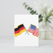 Duitse Amerikaanse vlaggen Briefkaart (Staand voorkant)