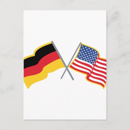 Duitse Amerikaanse vlaggen Briefkaart (Voorkant)