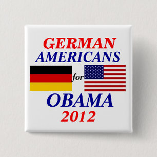 Duitse amerikanen voor Obama Vierkante Button 5,1 Cm