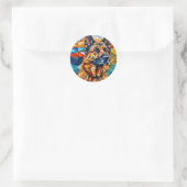 Duitse asielhond ronde sticker (Tas)