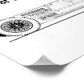 Duitse Auto-Union 1939 Silver Arrow Blauwdruk Poster (Hoek)