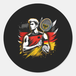 Duitse badmintonliefhebber racket shuttle Duitslan Ronde Sticker