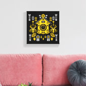 Duitse Bauernmalerei Folk Art Canvas Afdruk (Insitu (Woonkamer))