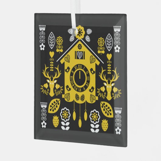 Duitse Bauernmalerei volkskunst Glas Ornament (Voorkant links)