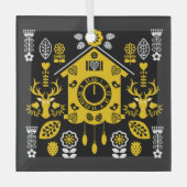 Duitse Bauernmalerei volkskunst Glas Ornament (Voorkant)