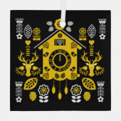 Duitse Bauernmalerei volkskunst Glas Ornament (Achterkant)