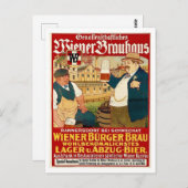 Duitse bierhuis Vintage geïnspireerd Briefkaart (Voorkant / Achterkant)