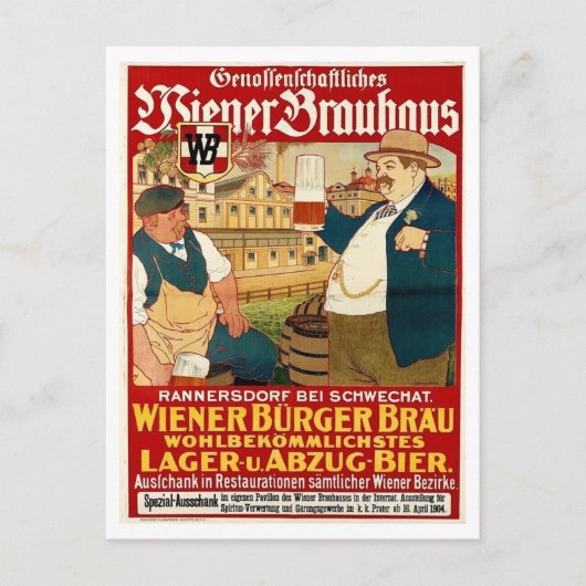 Duitse bierhuis Vintage geïnspireerd Briefkaart (Voorkant)