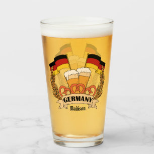 Duitse biermerk, aangepast glas
