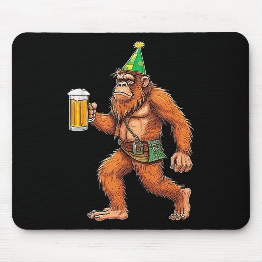 Duitse Bigfoot Sasquatch Beer Lederhose Funny _1 Muismat (Voorkant)