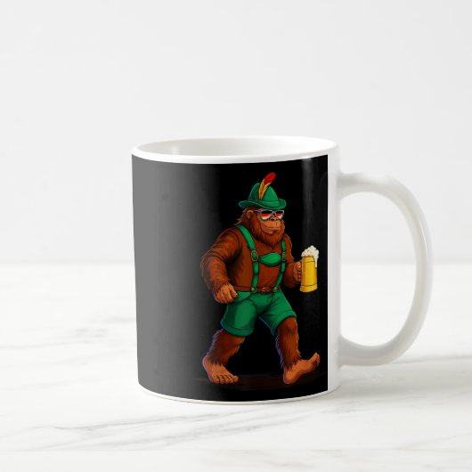 Duitse Bigfoot Sasquatch Bier Lederhose Grappig Koffiemok (Rechts)