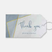 duitse blauwe lijst bruiloft cadeaulabel (Voorkant (Horizontaal))