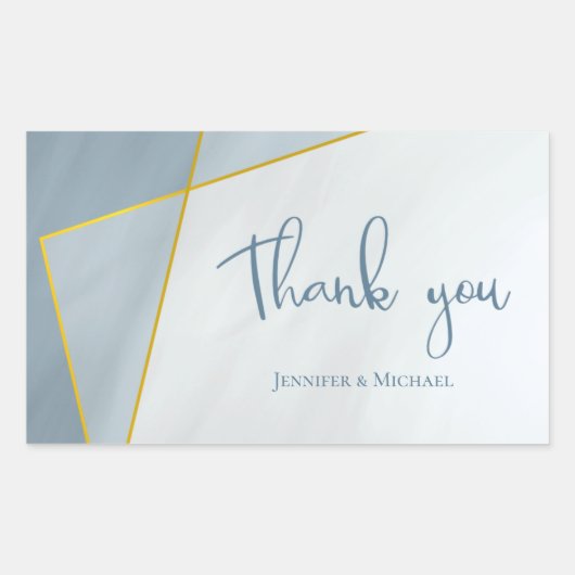 duitse blauwe lijst bruiloft rechthoekige sticker (Voorkant)