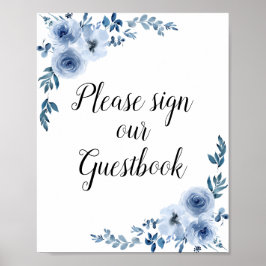 duitse blauwflorese bruiloft poster