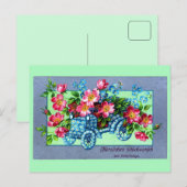 Duitse bloemenauto Happy Birthday Briefkaart (Voorkant / Achterkant)