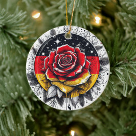 DUITSE BLOEMVLAG GEÏNSPIREERD KERAMISCH ORNAMENT