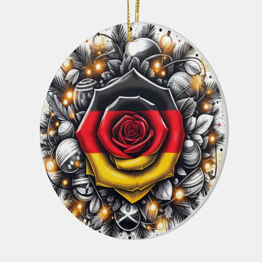 DUITSE BLOEMVLAG GEÏNSPIREERD KERAMISCH ORNAMENT (Links)