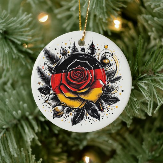 DUITSE BLOEMVLAG GEÏNSPIREERD KERAMISCH ORNAMENT (Boom)