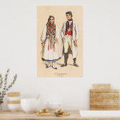 Duitse boerenkostuums - Wurtemberg Betzinger Poster (Keuken)