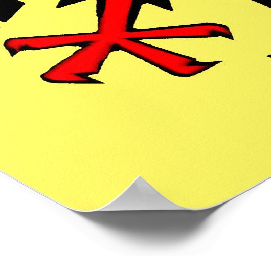 Duitse bondszwarte adelaar op gele schild poster (Hoek)