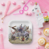 Duitse Borden met wielpootpapier Papieren Bordje (Feest)