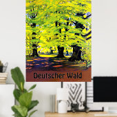 Duitse bos, Duits bos in de zomer Poster (Thuiskantoor)