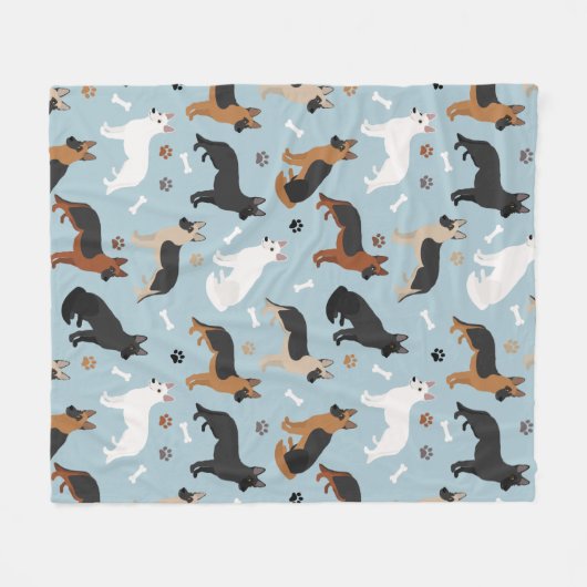 Duitse Botten en paws Fleece Blanket Deken (Voorkant (Horizontaal))