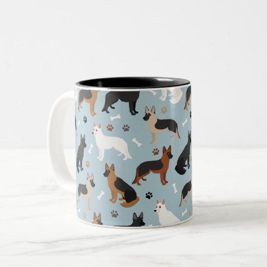 Duitse Botten van Shepherd en Mok van twee-toonkof (Voorkant links)