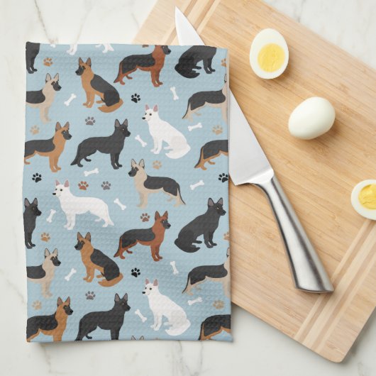 Duitse Botten van Shepherd en Paws Kitchen Towel Theedoek (Quarter Fold)
