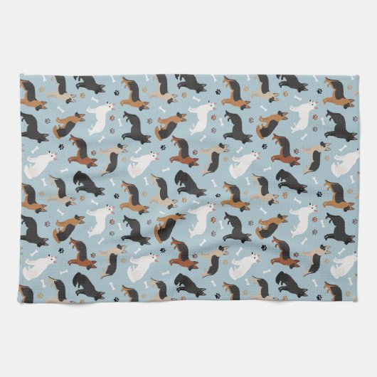Duitse Botten van Shepherd en Paws Kitchen Towel Theedoek (Horizontaal)