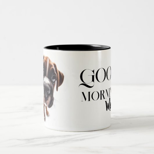 Duitse boxer close-up Mok met uw naam (Center)