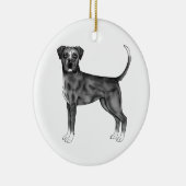 Duitse boxer Dog in zwart-wit en op maat Keramisch Ornament (Rechts)