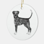 Duitse boxer Dog in zwart-wit en op maat Keramisch Ornament (Links)