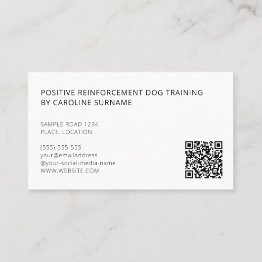 Duitse boxer Dog in zwart-wit en op maat Visitekaartje (Achterkant)