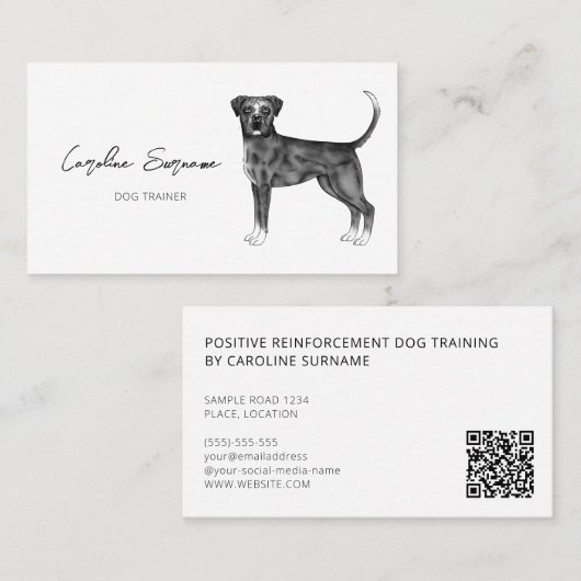 Duitse boxer Dog in zwart-wit en op maat Visitekaartje (Voorkant / Achterkant)