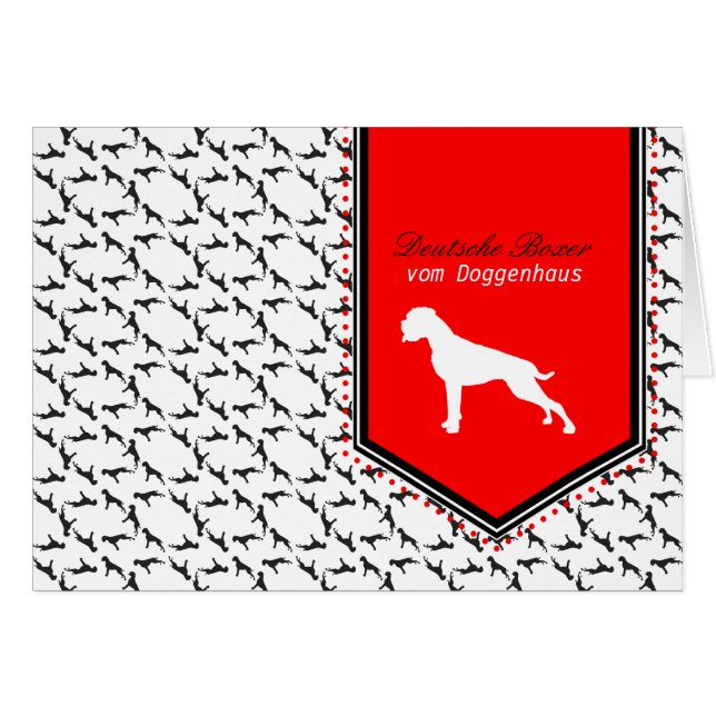 Duitse Boxer Dog-kaarten (Voorkant Horizontaal)