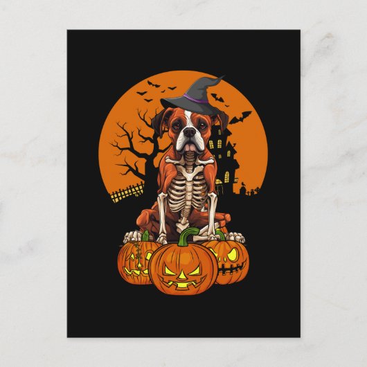 Duitse Boxer Hond Halloween Feestdagenkaart (Voorkant)