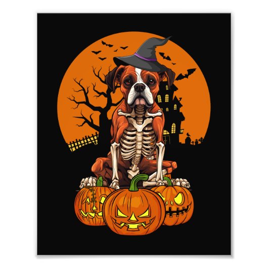 Duitse Boxer Hond Halloween Foto Afdruk (Voorkant)