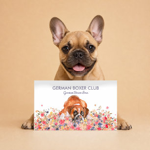 Duitse Boxer Hond Lente Bloemen Visitekaartje