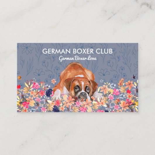 Duitse Boxer Hond Visitekaartje (Voorkant)