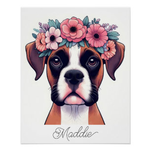 Duitse boxer kwekerij poster met naam