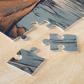 Duitse Boxer met zonnebril op een tropisch strand Legpuzzel (Zijkant)