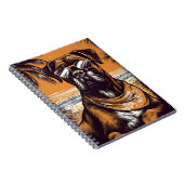 Duitse Boxer met zonnebril op een tropisch strand Notitieboek (Rechterzijde)