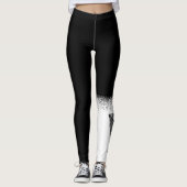 Duitse Boxerhond in zwart-wit & aangepaste tekst Leggings (Voorkant)