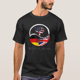 Duitse Britse Roots American Grown met vlag T-shirt