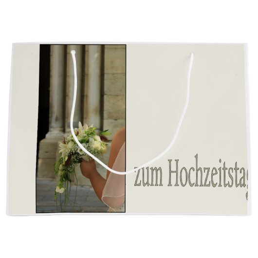 Duitse bruiloft gefeliciteerd geschenk tas groot cadeauzakje (Voorkant)
