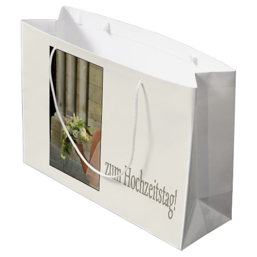 Duitse bruiloft gefeliciteerd geschenk tas groot cadeauzakje (Achterkant Gekanteld)