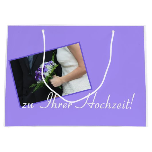 Duitse bruiloft gefeliciteerd geschenk tas groot cadeauzakje (Voorkant)