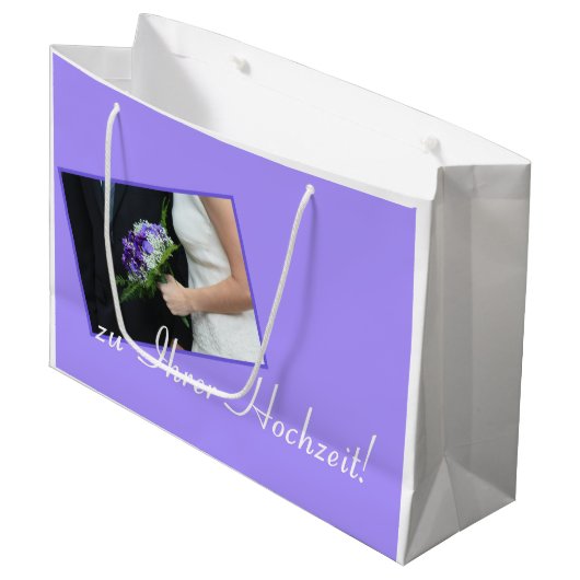 Duitse bruiloft gefeliciteerd geschenk tas groot cadeauzakje (Voorkant Gekanteld)